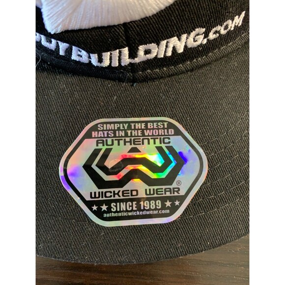 Wicked Wear Brand Baseball Hat Authentic Bodybuilding.com New Black / White cap - Picture 4 of 9